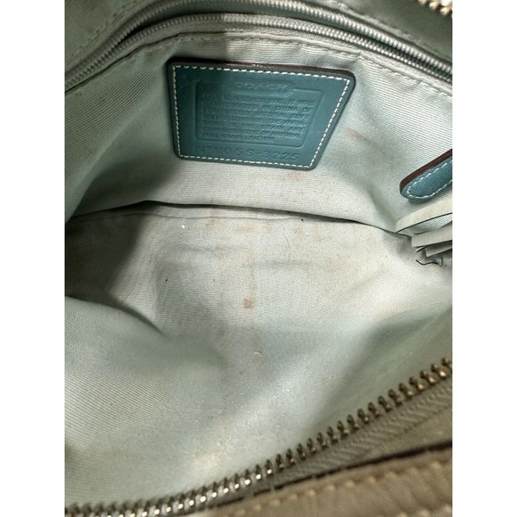 Coach Small Hobo Bag Light Mint Green Purse Pebbled Leather Zip Buckle Y2K #3225 - Picture 3 of 5